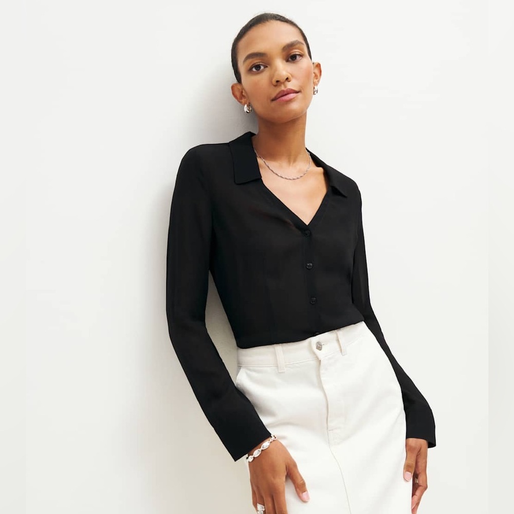 NWOT REFORMATION DREW SHEER SHIRT